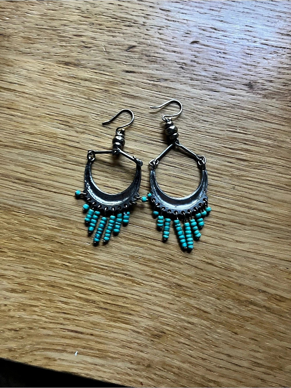 Boho Turquoise Beaded Dangle Earrings